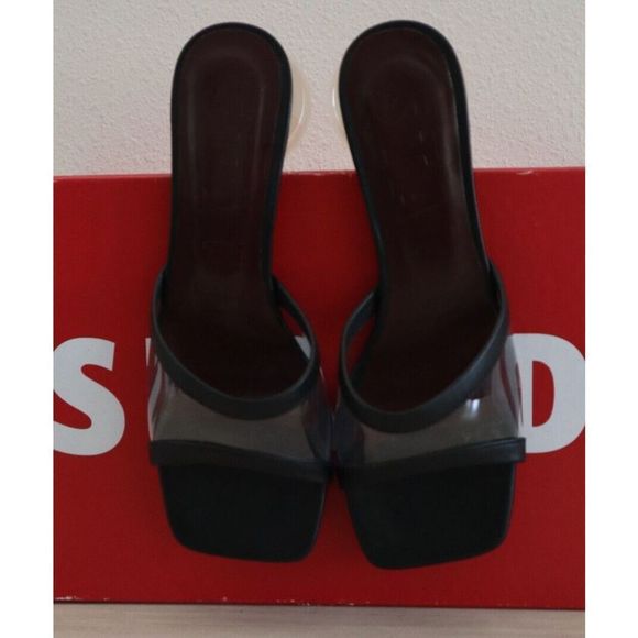 Staud 404-1251 Women's Sz 37 / US 7 Black/Clear Simone Clear Mule Sandals $350 - Picture 10 of 16